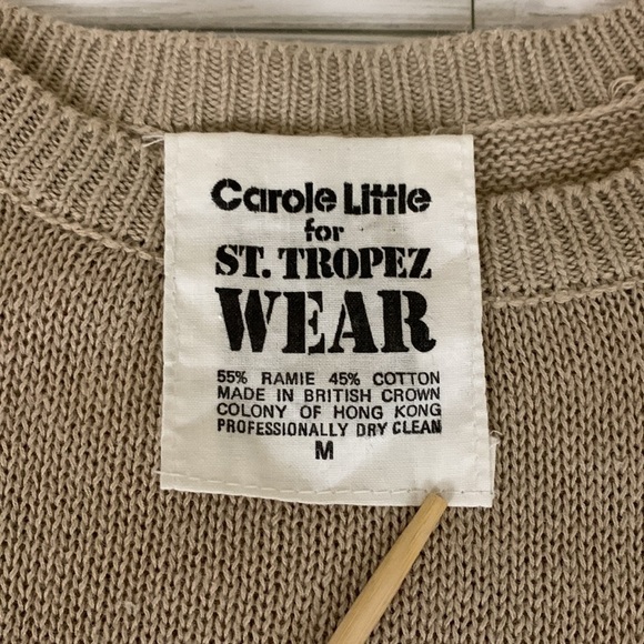 VINTAGE 80s Carole Little Striped Coastal Embroidered Seashell Sweater Size M - Picture 4 of 7